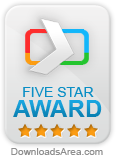 5 stars award by DownloadsArea.com