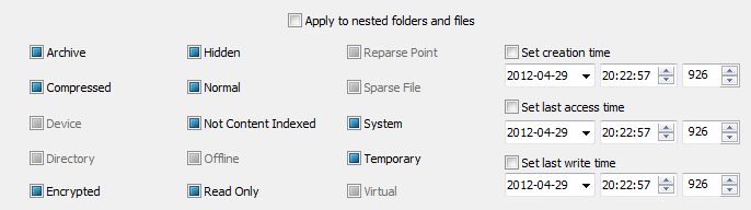 Set Attributes Operation Controls