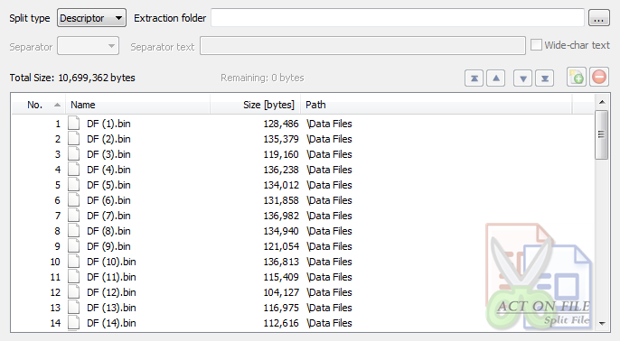 Split File Type Descriptor